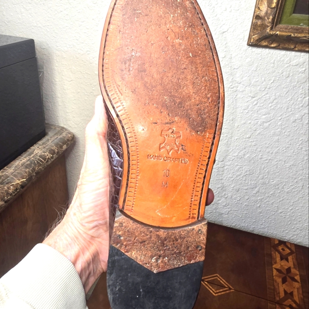 Brown Leather Penny Loafers with Strap - Picture 5 of 6
